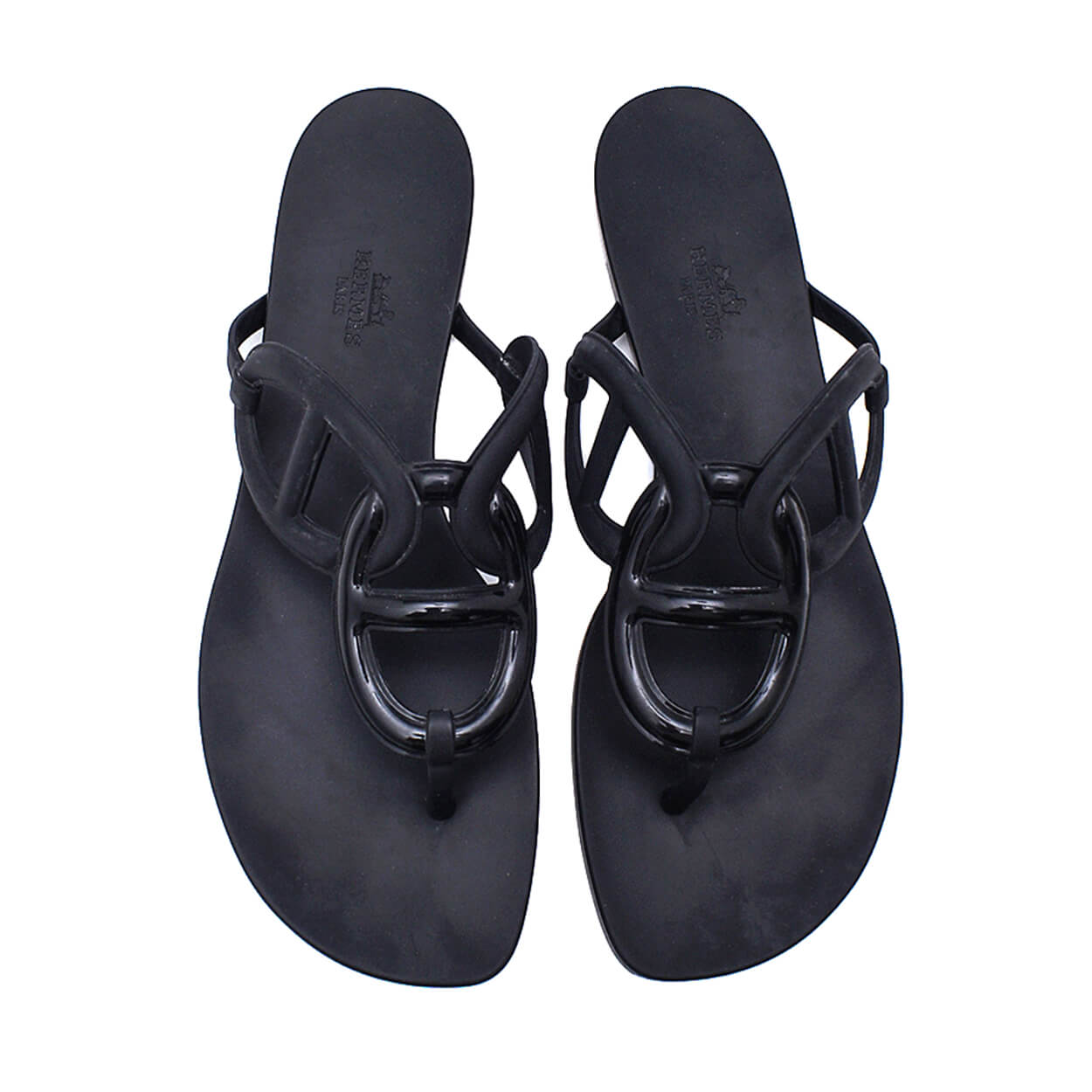 Hermes - Black Egerie Slipper 41